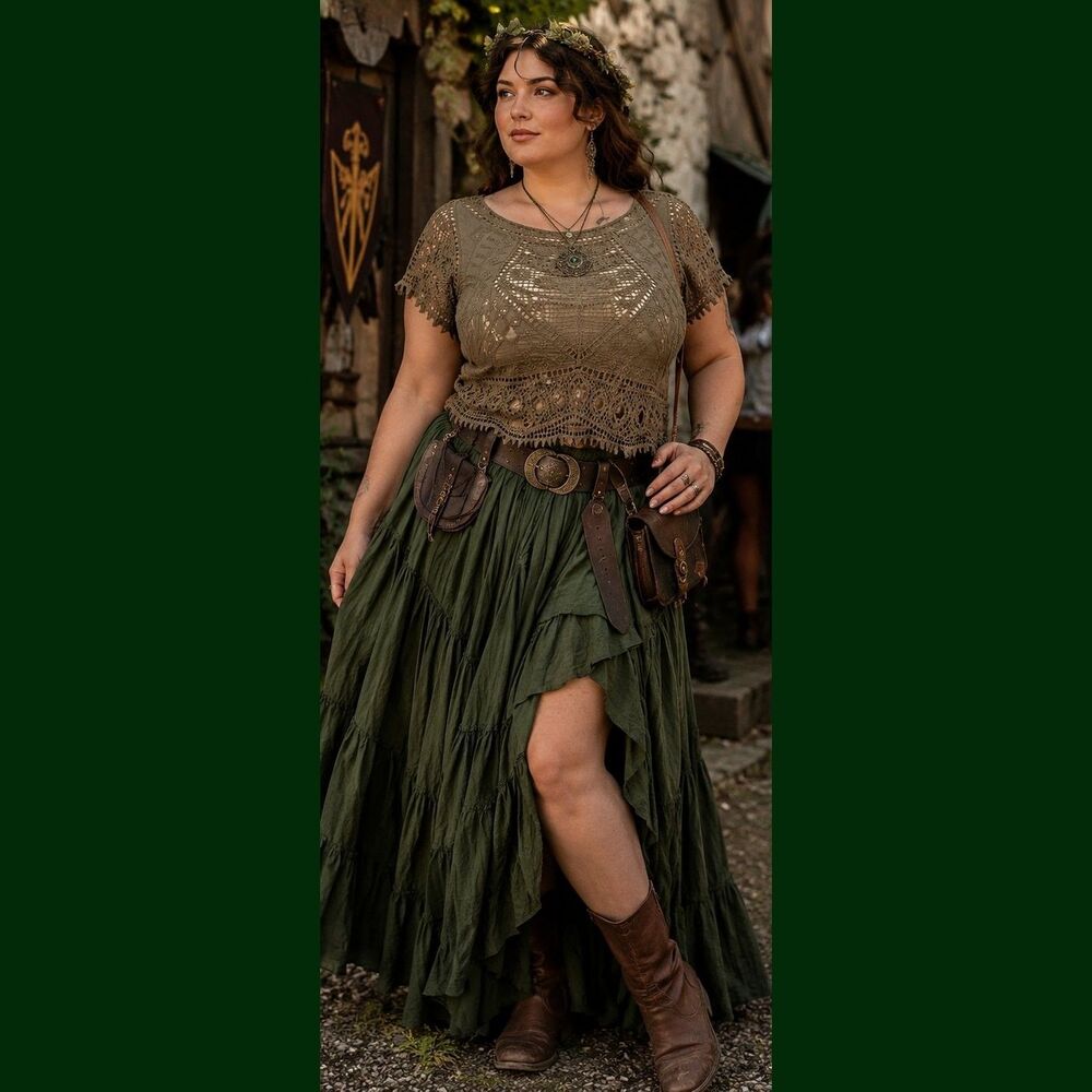 Fairy Grunge Renaissance Faire Crochet Lace Top Womens M/L Sheer Artisan Goblin